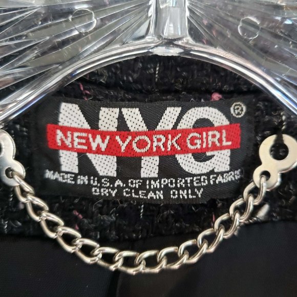 New York Girl Women's Black Double Breasted Half Trench Jacket Coat - Picture 11 of 12